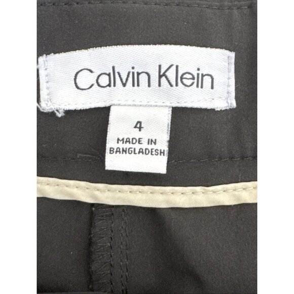 Calvin Klein Women's 4 Dressy Shorts Black Pleated Belt EUC Inseam 7.5" - Picture 5 of 9